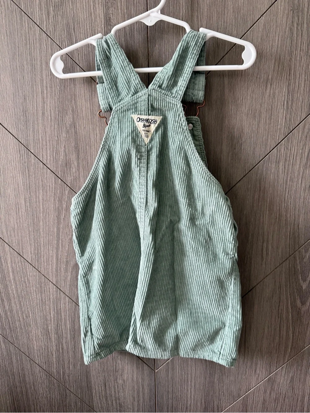 Oshkosh B’gosh Toddler Girls Green Corduroy Overall Dress